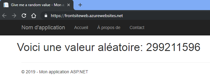 accès à la web app front end