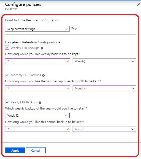 configure retention